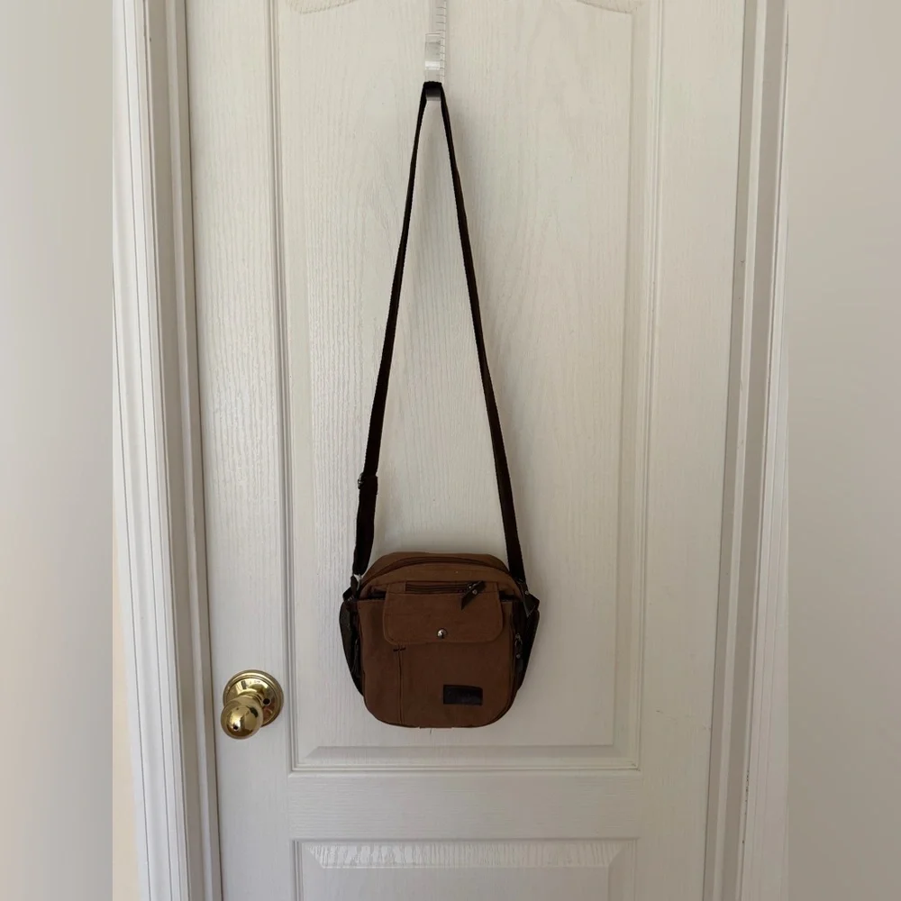 Ciana Canvas Crossbody Travel Utility Bag, Brown